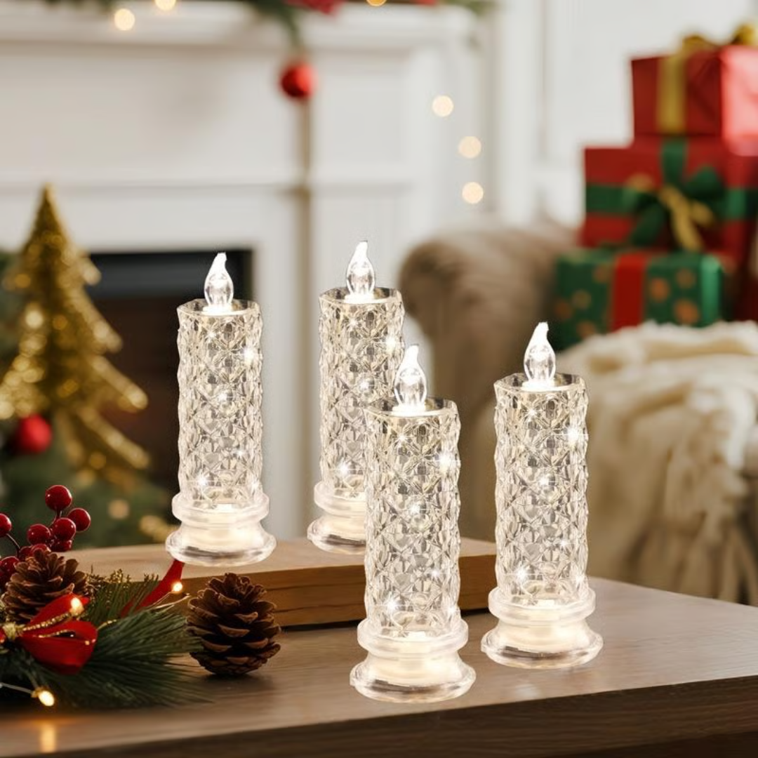 LED Crystal Candle Lights- Romantic Tabletop Night Lights