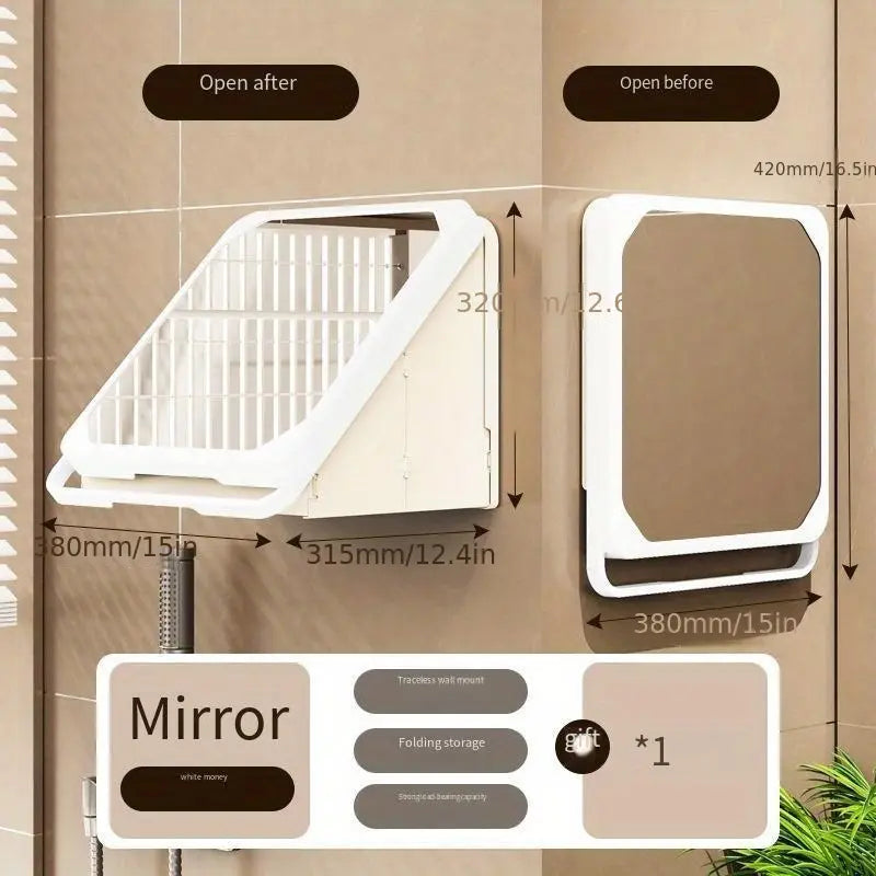 Bathroom Rack Wall Hanging Storage Rack Waterproof No Drilling