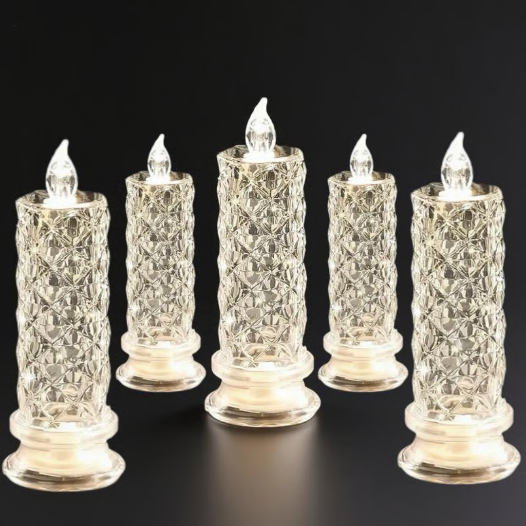 LED Crystal Candle Lights- Romantic Tabletop Night Lights