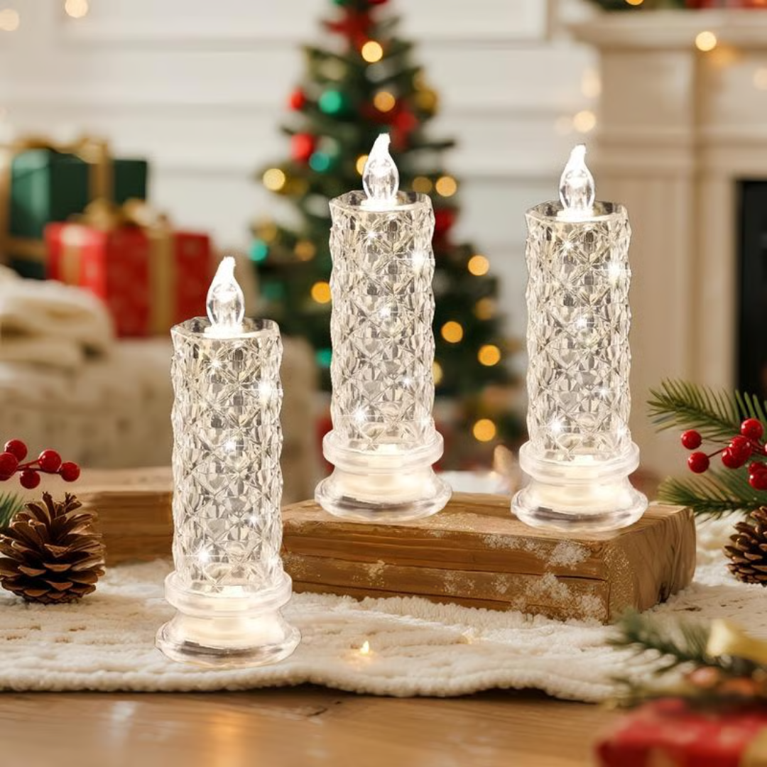 LED Crystal Candle Lights- Romantic Tabletop Night Lights