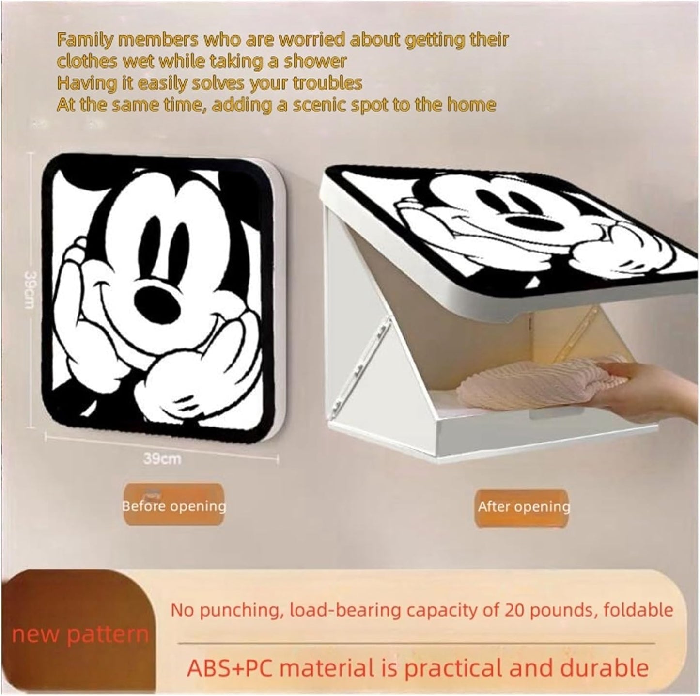 Bathroom Rack Wall Hanging Storage Rack Waterproof No Drilling